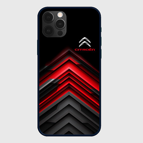 Чехол iPhone 12 Pro Citroen: Red sport / 3D-Черный – фото 1