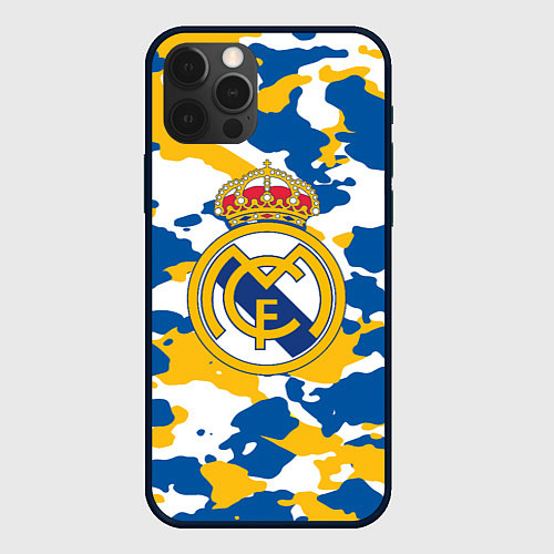 Чехол iPhone 12 Pro Real Madrid: Camo / 3D-Черный – фото 1