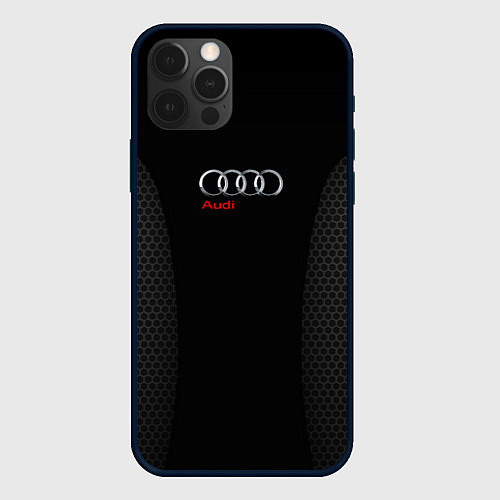 Чехол iPhone 12 Pro Audi Carbon / 3D-Черный – фото 1