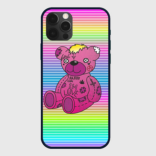 Чехол iPhone 12 Pro Lil Peep Bear / 3D-Черный – фото 1