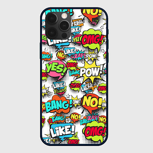 Чехол iPhone 12 Pro Pop art Fashion / 3D-Черный – фото 1