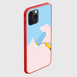Чехол для iPhone 12 Pro Голубая заливка, цвет: 3D-красный — фото 2