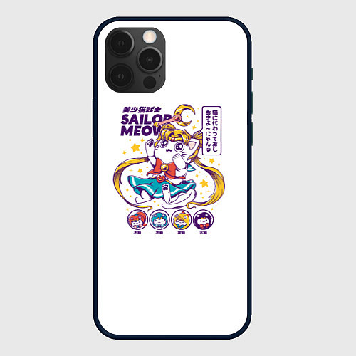 Чехол iPhone 12 Pro Sailor Meow / 3D-Черный – фото 1