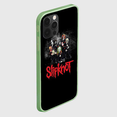 Чехол iPhone 12 Pro Slipknot Band / 3D-Салатовый – фото 2