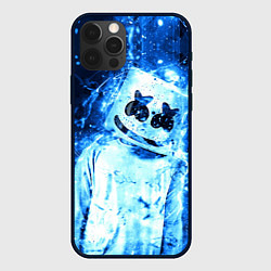 Чехол для iPhone 12 Pro Marshmello: Blue Liquid, цвет: 3D-черный