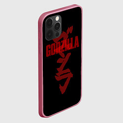Чехол для iPhone 12 Pro Godzilla: Hieroglyphs, цвет: 3D-малиновый — фото 2