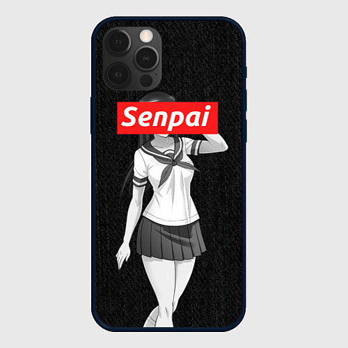 Чехол iPhone 12 Pro Senpai: School Girl / 3D-Черный – фото 1