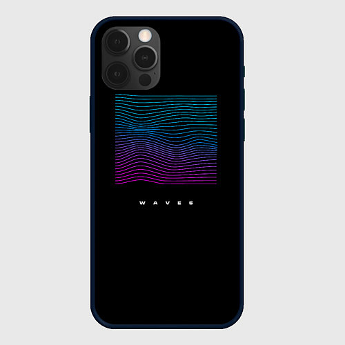 Чехол iPhone 12 Pro Neon WAVES / 3D-Черный – фото 1