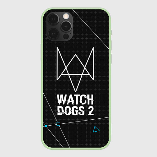 Чехол iPhone 12 Pro Watch Dogs 2: Tech Geometry / 3D-Салатовый – фото 1