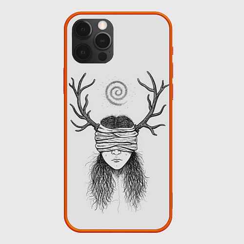 Чехол iPhone 12 Pro True Detective: Horny Girl / 3D-Красный – фото 1