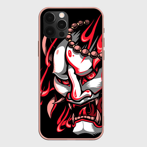 Чехол iPhone 12 Pro Демон Они / 3D-Светло-розовый – фото 1