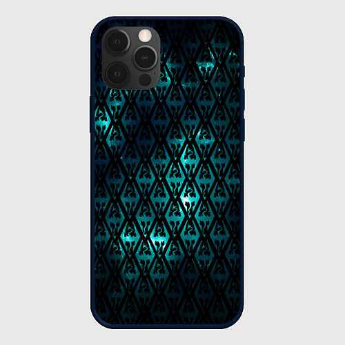 Чехол iPhone 12 Pro TES: Blue Pattern / 3D-Черный – фото 1