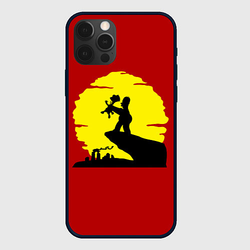 Чехол iPhone 12 Pro Гомер и барт / 3D-Черный – фото 1