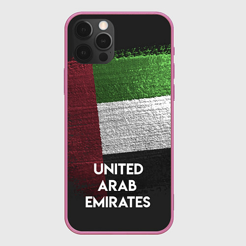 Чехол iPhone 12 Pro United Arab Emirates Style / 3D-Малиновый – фото 1