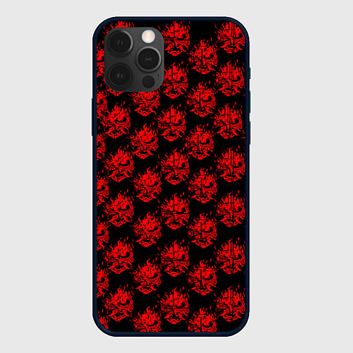 Чехол iPhone 12 Pro Cyberpunk 2077: Samurai Pattern / 3D-Черный – фото 1