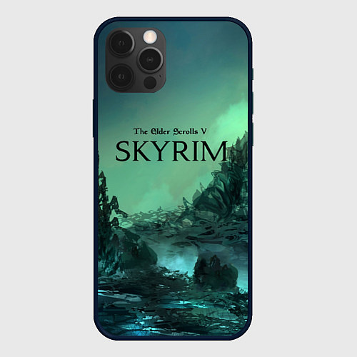 Чехол iPhone 12 Pro SKYRIM / 3D-Черный – фото 1