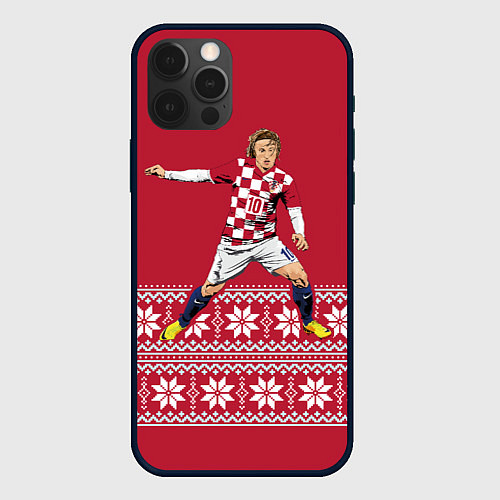 Чехол iPhone 12 Pro Luka Modric / 3D-Черный – фото 1