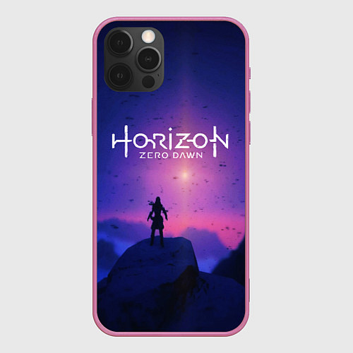 Чехол iPhone 12 Pro Horizon Zero Dawn: Neon Space / 3D-Малиновый – фото 1