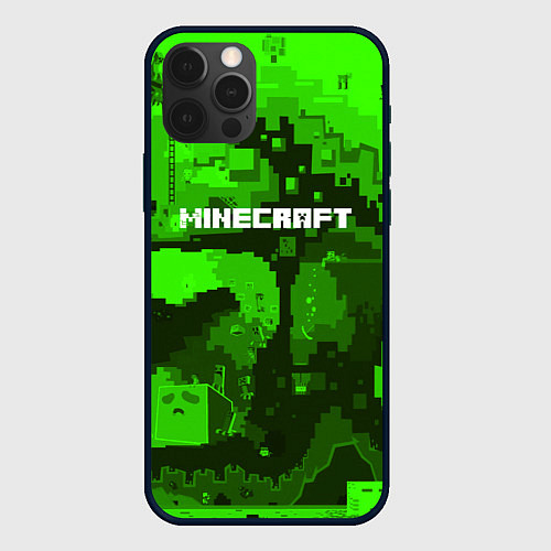 Чехол iPhone 12 Pro Minecraft: Green World / 3D-Черный – фото 1