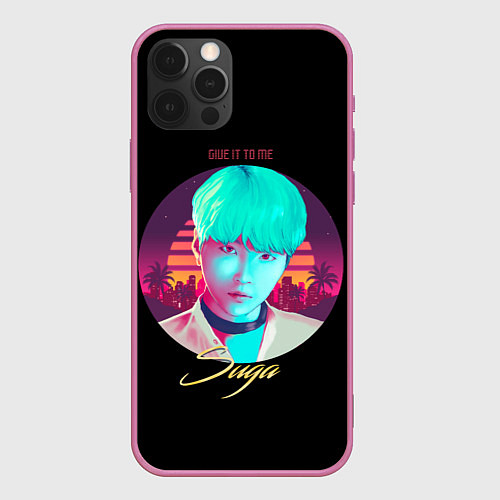 Чехол iPhone 12 Pro BTS: Give it to me Suga / 3D-Малиновый – фото 1