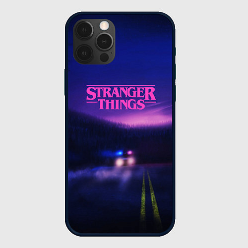 Чехол iPhone 12 Pro Stranger Things: Neon Road / 3D-Черный – фото 1