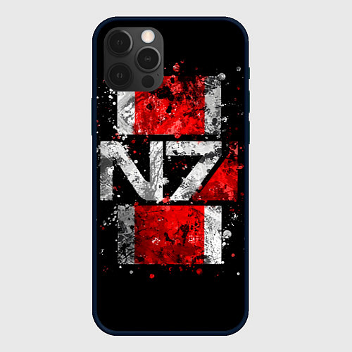 Чехол iPhone 12 Pro Mass Effect N7 / 3D-Черный – фото 1