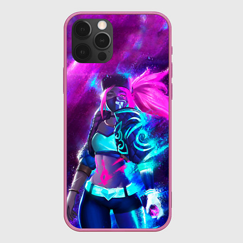 Чехол iPhone 12 Pro KDA Akali / 3D-Малиновый – фото 1