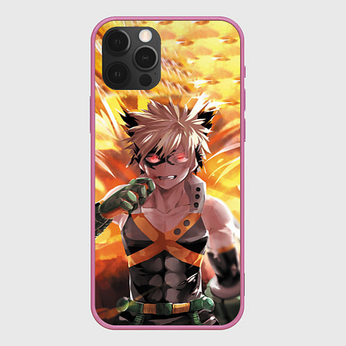 Чехол iPhone 12 Pro Fire Academia / 3D-Малиновый – фото 1