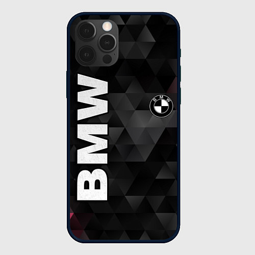 Чехол iPhone 12 Pro BMW: Polygon / 3D-Черный – фото 1