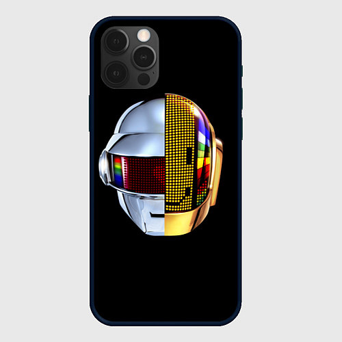 Чехол iPhone 12 Pro Daft Punk: Smile Helmet / 3D-Черный – фото 1