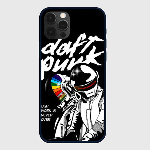 Чехол iPhone 12 Pro Daft Punk: Our work is never over / 3D-Черный – фото 1