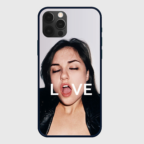 Чехол iPhone 12 Pro Sasha Grey: LOVE / 3D-Черный – фото 1