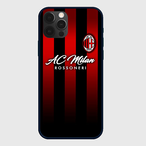 Чехол iPhone 12 Pro AC Milan / 3D-Черный – фото 1