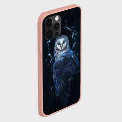 Чехол для iPhone 12 Pro Священная сова, цвет: 3D-светло-розовый — фото 2