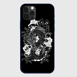 Чехол для iPhone 12 Pro Японский дракон, цвет: 3D-черный