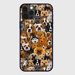 Чехол для iPhone 12 Pro Породы собак, цвет: 3D-черный