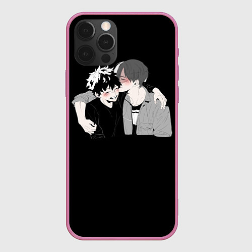 Чехол iPhone 12 Pro My Hero Academia целуются / 3D-Малиновый – фото 1