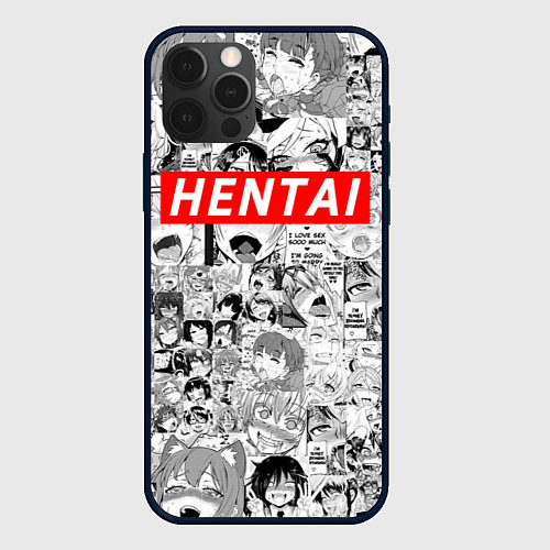 Чехол iPhone 12 Pro HENTAI Style / 3D-Черный – фото 1