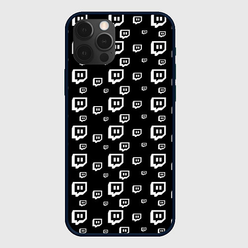 Чехол iPhone 12 Pro Twitch: Black Pattern / 3D-Черный – фото 1