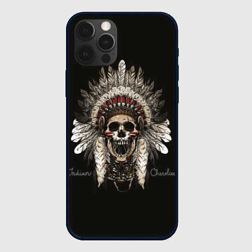 Чехол iPhone 12 Pro Индеец Чероки / 3D-Черный – фото 1