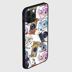 Чехол для iPhone 12 Pro Старинные фотоаппараты, цвет: 3D-черный — фото 2