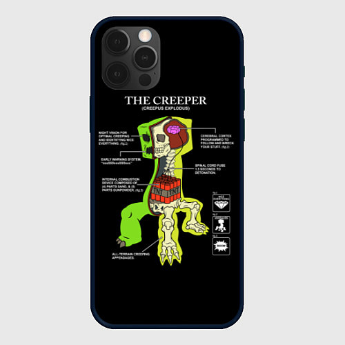 Чехол iPhone 12 Pro The Creeper / 3D-Черный – фото 1