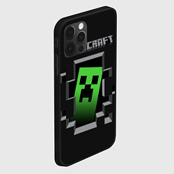 Чехол для iPhone 12 Pro Minecraft Creeper, цвет: 3D-черный — фото 2