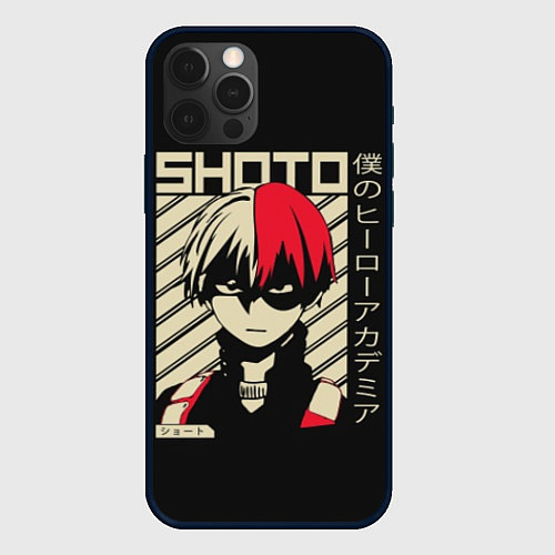 Чехол iPhone 12 Pro My Hero Academia красные волосы / 3D-Черный – фото 1