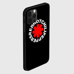 Чехол для iPhone 12 Pro Red Hot chili peppers logo on black, цвет: 3D-черный — фото 2
