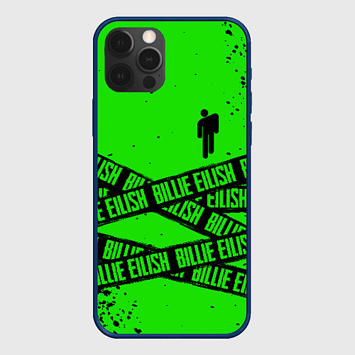 Чехол iPhone 12 Pro BILLIE EILISH: Green & Black Tape / 3D-Тёмно-синий – фото 1