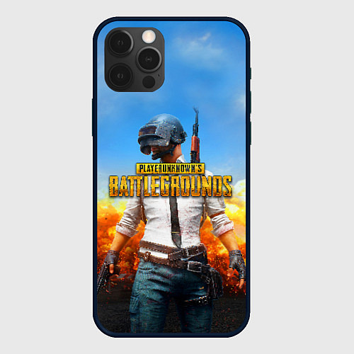 Чехол iPhone 12 Pro PUBG / 3D-Черный – фото 1