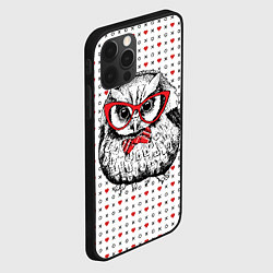 Чехол для iPhone 12 Pro Мудрая сова в очках, цвет: 3D-черный — фото 2