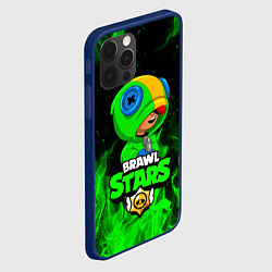 Чехол для iPhone 12 Pro BRAWL STARS LEON ЛЕОН ЗЕЛЁНЫЙ ОГОНЬ, цвет: 3D-тёмно-синий — фото 2