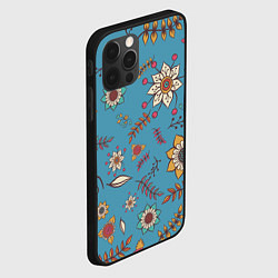 Чехол для iPhone 12 Pro Цветочный рай узор, цвет: 3D-черный — фото 2